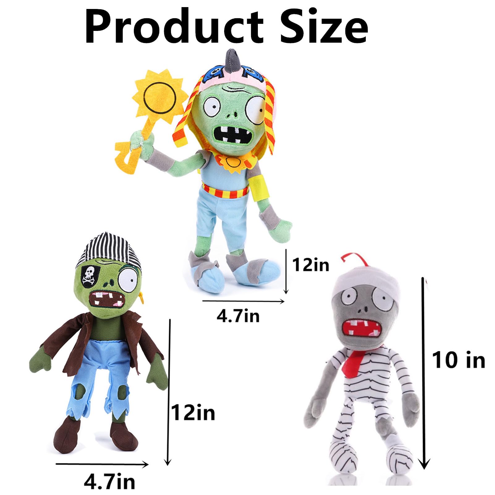 Amazon.com: JHESAO 3PCS PVZ Plush Plants and Pirate Zombie